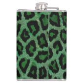 Groen Zwart Luipaard Dierenprint Heupfles (Achterkant)