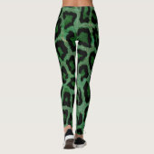 Groen Zwart Luipaard Dierenprint Leggings (Achterkant)