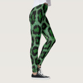 Groen Zwart Luipaard Dierenprint Leggings (Rechts)
