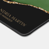 Groen Zwart Marmer Agaat Goud Naam Titel Bureaumat (Hoek)