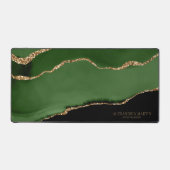 Groen Zwart Marmer Agaat Goud Naam Titel Bureaumat (Voorkant)