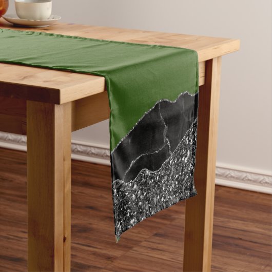 GROEN ZWART MARMER AGAAT Table Runner Korte Tafelloper (Voorbeeld)