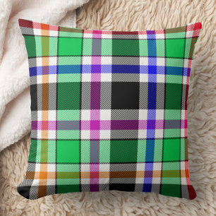 Groen Zwart Meerkleurig Flanel Plaid Tartan Kussen