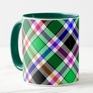 Groen Zwart Meerkleurig Flanel Plaid Tartan Mok