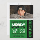 Groen & Zwart Modern Afstuderen Foto Kaart (Voorkant)