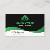 Groen Zwart Modern Lawn Care Landscaping Visitekaartje (Achterkant)