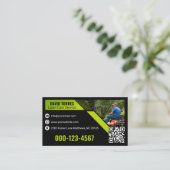 Groen Zwart Moderne Landscaping Gazonverzorging Visitekaartje (Staand voorkant)