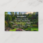 Groen Zwart Moderne Landscaping Gazonverzorging Visitekaartje (Achterkant)