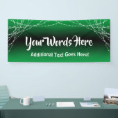 Groen Zwart Ombre Light Strings Voeg je eigen teks Spandoek (Beurs)