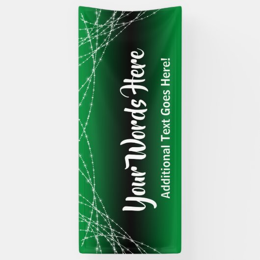 Groen Zwart Ombre Light Strings Voeg je eigen teks Spandoek (Verticaal)