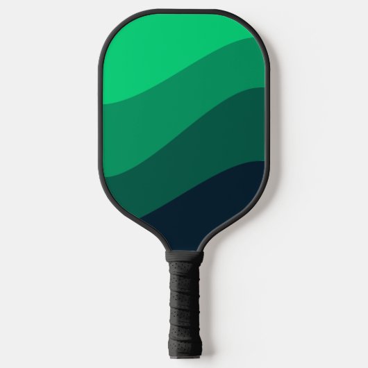 Groen Zwart Ombre Wave patroon Pickleball Paddle (Voorkant)