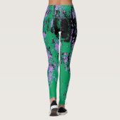 Groen zwart paarse textuur leggings (Achterkant)