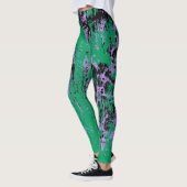 Groen zwart paarse textuur leggings (Links)