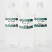 Groen zwart paarse textuur waterfles etiket (Flessen)