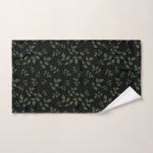 Groen zwart patroon bladeren monogram bad handdoek (Handdoek)