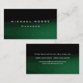 Groen zwart Patroon Uniek Manager-Visitekaartje Visitekaartje (Voorkant / Achterkant)