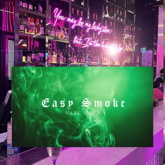 Groen zwart-roke-tapewinkel Visitekaartje