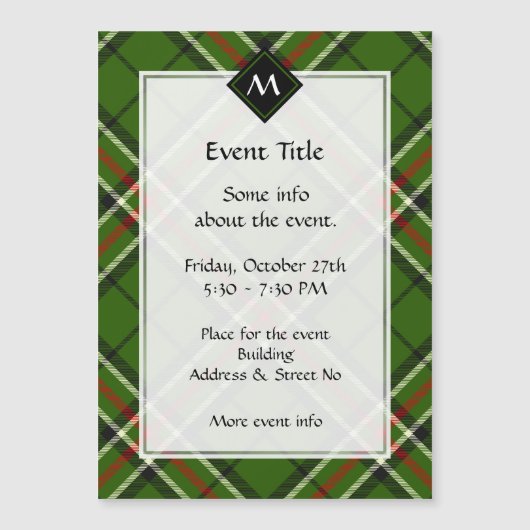 Groen, zwart, rood en wit Tartan (Voorkant)