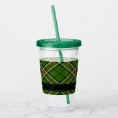 Groen, zwart, rood en wit Tartan Acryl Drinkbeker (Links)