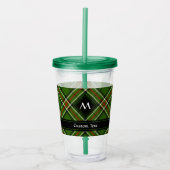 Groen, zwart, rood en wit Tartan Acryl Drinkbeker (Voorkant)