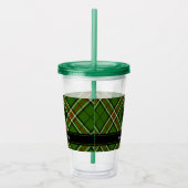 Groen, zwart, rood en wit Tartan Acryl Drinkbeker (Rechts)