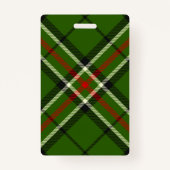 Groen, zwart, rood en wit Tartan Badge (Achterkant)
