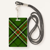 Groen, zwart, rood en wit Tartan Badge (Achterkant met draagriem)