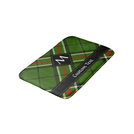 Groen, zwart, rood en wit Tartan Badmat (Gekanteld)
