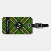 Groen, zwart, rood en wit Tartan Bagagelabel (Voorkant horizontaal)