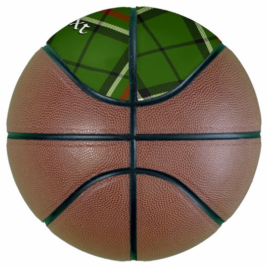 Groen, zwart, rood en wit Tartan Basketbal (Rechts)