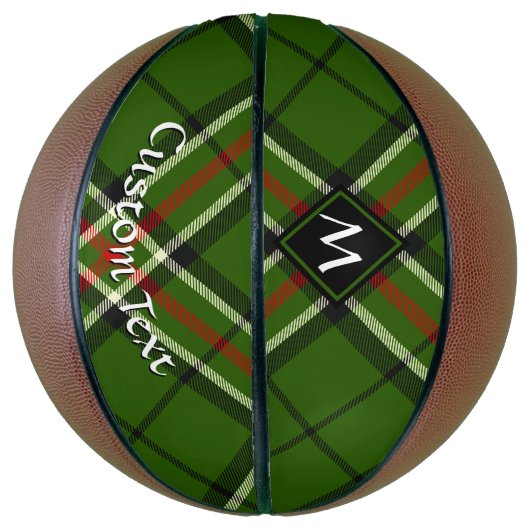 Groen, zwart, rood en wit Tartan Basketbal (Verticaal)