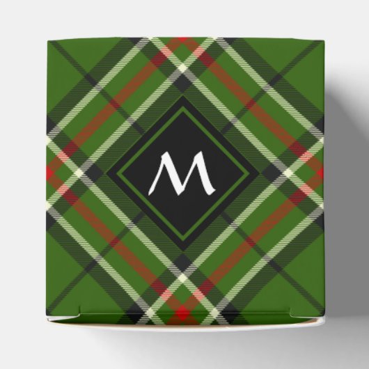 Groen, zwart, rood en wit Tartan Bedankdoosjes (Bovenkant)