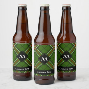 Groen, zwart, rood en wit Tartan Bier Etiket