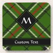 Groen, zwart, rood en wit Tartan Bier Onderzetter (Voorkant)