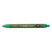 Groen, zwart, rood en wit Tartan Blauwe Inkt Pen (Voorkant)