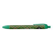 Groen, zwart, rood en wit Tartan Blauwe Inkt Pen (Bovenkant)