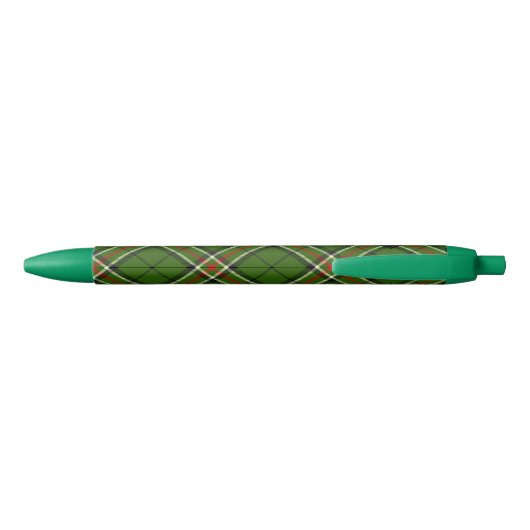 Groen, zwart, rood en wit Tartan Blauwe Inkt Pen (Achterkant)