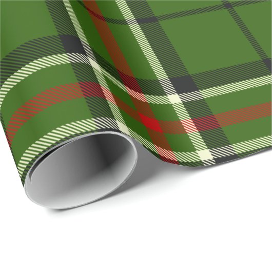 Groen, zwart, rood en wit Tartan Cadeaupapier (Rol Hoek)