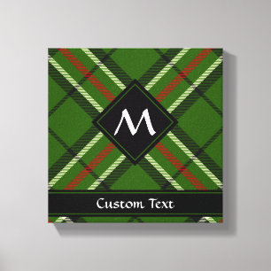 Groen, Zwart, Rood en Wit Tartan Canvas Afdruk