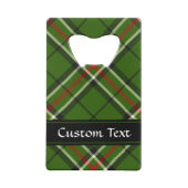 Groen, zwart, rood en wit Tartan Creditkaart Flessenopener (Achterkant)