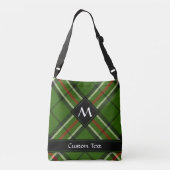 Groen, zwart, rood en wit Tartan Crossbody Tas (Achterkant)