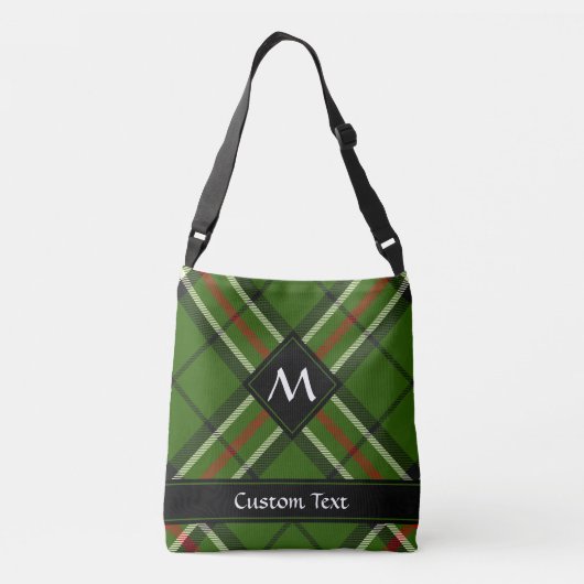 Groen, zwart, rood en wit Tartan Crossbody Tas (Achterkant)