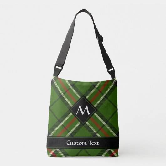 Groen, zwart, rood en wit Tartan Crossbody Tas (Voorkant)