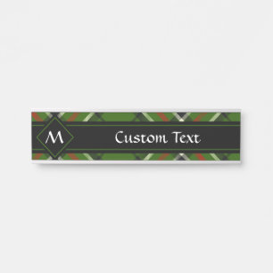 Groen, zwart, rood en wit Tartan Deurbordje