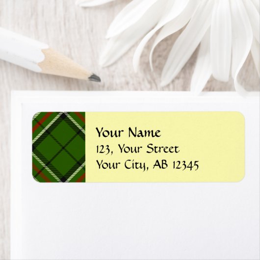 Groen, zwart, rood en wit Tartan Etiket (Insitu)