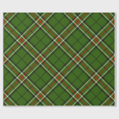 Groen, zwart, rood en wit Tartan geroteerd Cadeaupapier (Vlak)