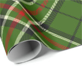 Groen, zwart, rood en wit Tartan geroteerd Cadeaupapier (Rol Hoek)
