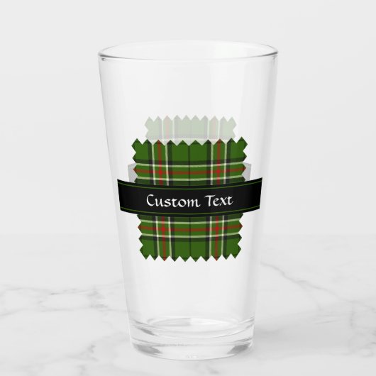 Groen, zwart, rood en wit Tartan Glas (Achterkant)