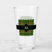 Groen, zwart, rood en wit Tartan Glas (Voorkant)