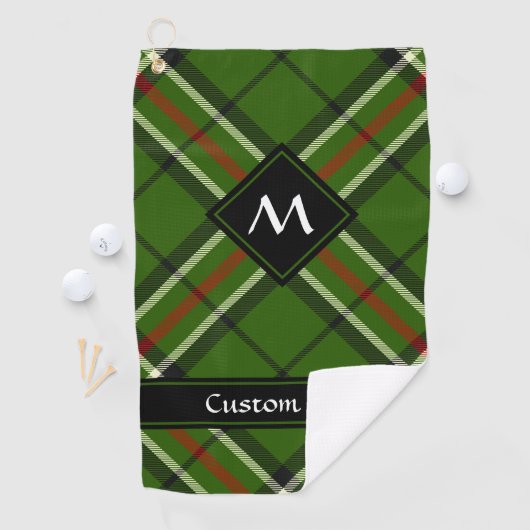 Groen, zwart, rood en wit Tartan Golfhanddoek (Insitu)